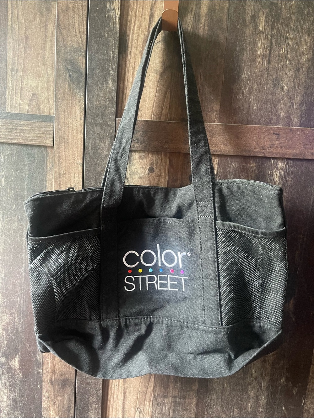 Color Street Black Canvas Tote with Color Dot Logo